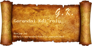 Gerendai Károly névjegykártya