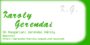karoly gerendai business card